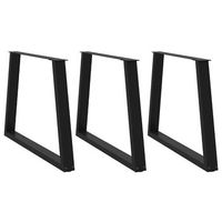 patas para mesa de comedor en forma de v 3 unidades color negro 100 x 72-733 cm acero vidaxl