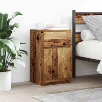 mesita de noche - mueble para dormitorio - madera de ingenieria - madera envejecida 39x35x65cm