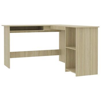 Escritorio Forma De L Madera Contrachapada Roble 120x140x75 Cm