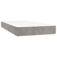 colchon de cama  colchon de muelles ensacados terciopelo gris claro 90x220x20 cm