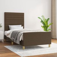 cama individual  cama de adulto  estructura de cama sin colchon tela marron oscuro 90x200 cm cfw341060