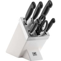 un juego de cuchillos autoafilables zwilling four star 35148-207-0 7 elementos blanco