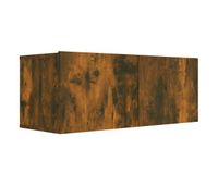 mueble tv - mesa de tv madera de ingenieria roble ahumado 80x30x30 cm