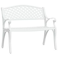 banco de jardin  banco de exterior  silla de jardin de aluminio fundido blanco 102 cm