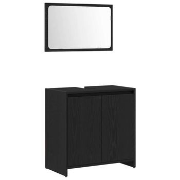 Gabinete De Baño | Armario De Baño Con Almacenamiento Roble Negro 60 X 33 X 60 Cm