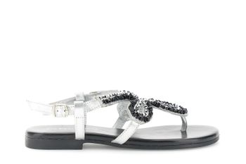 sandalias chanclas con bordados y aplicaciones. multi black