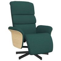 sillon reclinable con reposapies tela verde oscuro cfw927209