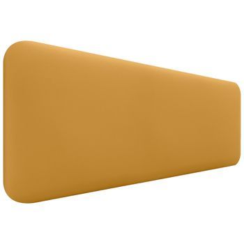 Dhome Cabecero Tapizado Liso Redondeado Polipiel Para Pared Acústicos Cabeceros Absorbentes Cabezal Cama Dormitorio (mostaza, 140cm)