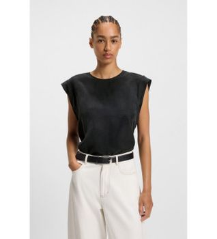 BOSS para mujer. 50543548 Blusa Irnette negro (38), Casual, Sintético, Sin mangas / Tirantes
