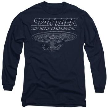 Star Trek Camiseta manga larga The Next Generation Enterprise para hombre