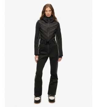 Superdry para mujer. WS110184A Mono Luxe Ski negro (XS), Deportivo, Poliamida, Nieve