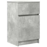 mesilla de noche  mesita de noche gris hormigon 39x35x65 cm madera de ingenieria