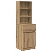 mesilla de noche  mesita de noche artisan oak 39x35x125 cm madera de ingenieria