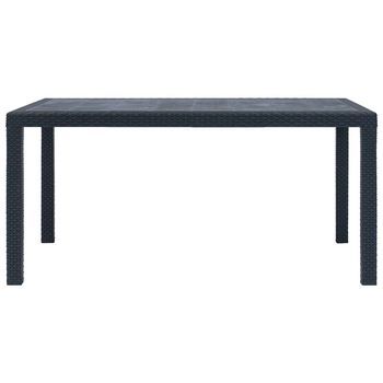 Mesa De Jardín | Mesa De Exterior De Plástico Aspecto Ratán Gris 150x90x72 Cm