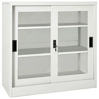 armario con puerta corredera gris claro acero 90x40x90 cm vidaxl