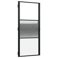 puerta de vidrio rayado negro 93 x 35 x 2015 cm aluminio vidaxl