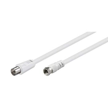 Goobay Cable Coaxial Antena a Conector F Hembra/Macho 2.5m Blanco
