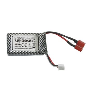 Repuesto de batería Lipo Flyhal FC600 HBX 16890A 1/16 RC Car Spare 7.4V 1000mAh 25C T Plug para vehículos modelos de par