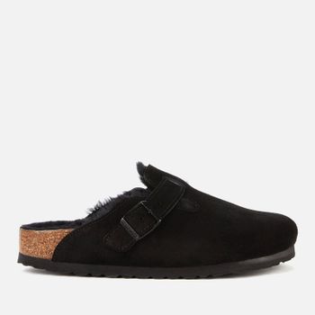 Birkenstock Boston Suede And Shearling Mules - UK 3.5/EU 36
