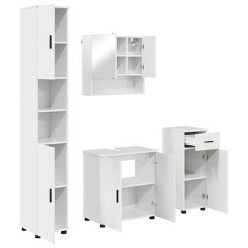 Juego De Muebles De Baño 4 Uds. Brillante 61 X 35 X 64 Cm Vidaxl