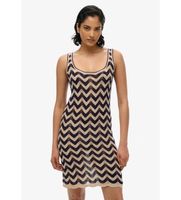 superdry para mujer w8011846a minivestido de punto en zigzag marino m casual viscosa sin mangas  tirantes
