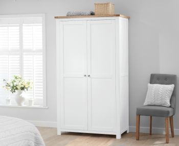 Somerset Oak and White Two Door Wardrobe