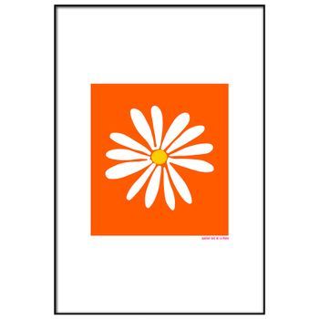 Panorama Cuadro Enmarcado Agatha Ruiz De La Prada Margarita Fondo Naranja 50x70 Cm