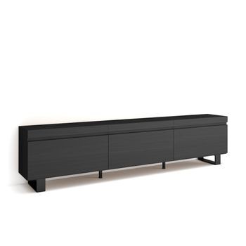 Mueble Tv | Televisión | Muebles De Salón, Almacenaje | 240x57x35 Cm | Diseño Industrial | Estilo Moderno | Negro