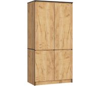 armario akord s90 roble craft 90 cm 4 puertas 90x51x180 cm