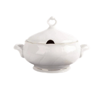 sopera de porcelana blanca 1 l lubeck 1 tapa de porcelana filo de oro