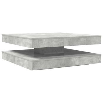 Mesa De Centro，mesa Auxiliar，mesita De Centro Giratoria 360 Grados Gris Hormigón 90x90x34,5 Cm