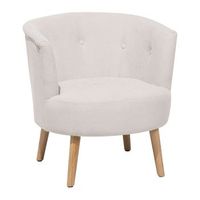 sillon tapizado de tela blanco crema con respaldo bajo estilo retro sala de estar odenzen