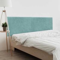 dhome cabecero turquesa 210cm dual acabado toalla soft tapizado liso con patas 4cm grosor 70 alto tejido suave para pared acusticos cabeceros absorbentes 210cm 4cm - 70 al - turquesa