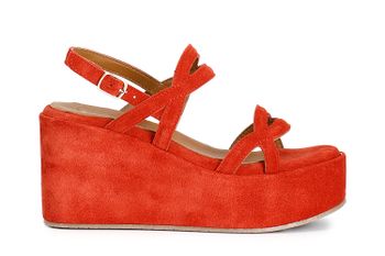 sandalias cuña ante dos cruces coral 37