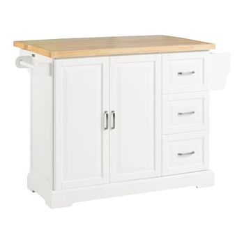 Isla de cocina con tablero extensible mdf blanco