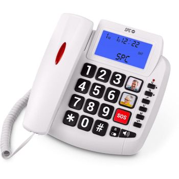 SPC Comfort Volume 2 Teléfono Sobremesa con Teclas Grandes para Personas Mayores Blanco
