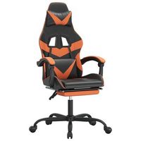 silla gaming giratoria reposapies cuero sintetico negro naranja vidaxl