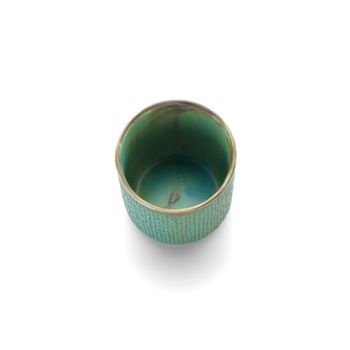 Taza de cerámica en verde laguna 7x7x7 cm