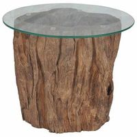 mesa de centromesa auxiliarmesa de cafe de teca y vidrio 50x40 cm