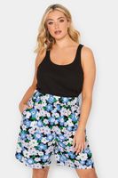 yours bermudas de flores azules mujer curvy y tallas grandes yours