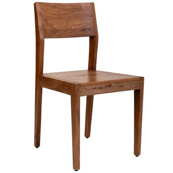 Silla de comedor de madera con acabado marrón 47x46x84h cm