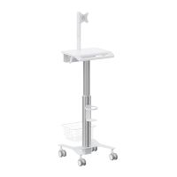kimex carro para equipos medicos con soporte para monitor 17-27 altura regulable 80-120 cm