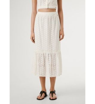 Pepe Jeans para mujer. PL901225 Falda Odelia blanco (S), Casual, Algodón