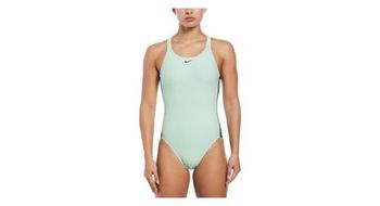 Banador para mujer nike swim fusion logo tape verde