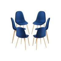 pack 6 sillas teok tela de tela 843942 cm - azul