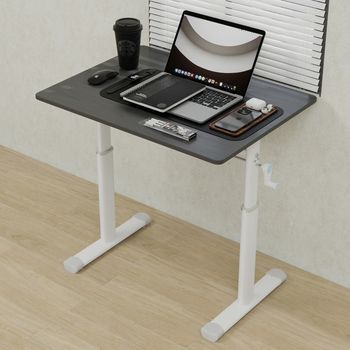 Escritorio Ajustable - Mueble De Oficina - Metal Y Madera - Gris (80x60x90cm)