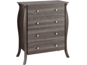 Mueble bajo en baño con 4 cajones en madera gris