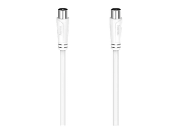 Cable de antena - Hama 00205045, 90 dB, 1.5 m, Doble blindaje, Blanco