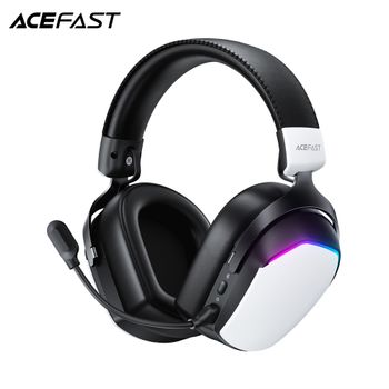 ACEFAST-auriculares inalámbricos para videojuegos, cascos con luz RGB, micrófonos desmontables, altavoz con controlador de 50MM, Bluetooth 2,4G