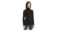 capa interior icebreaker mujer 260 tech merino 1 2 zip negro